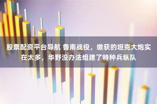 股票配资平台导航 鲁南战役，缴获的坦克大炮实在太多，华野没办法组建了特种兵纵队